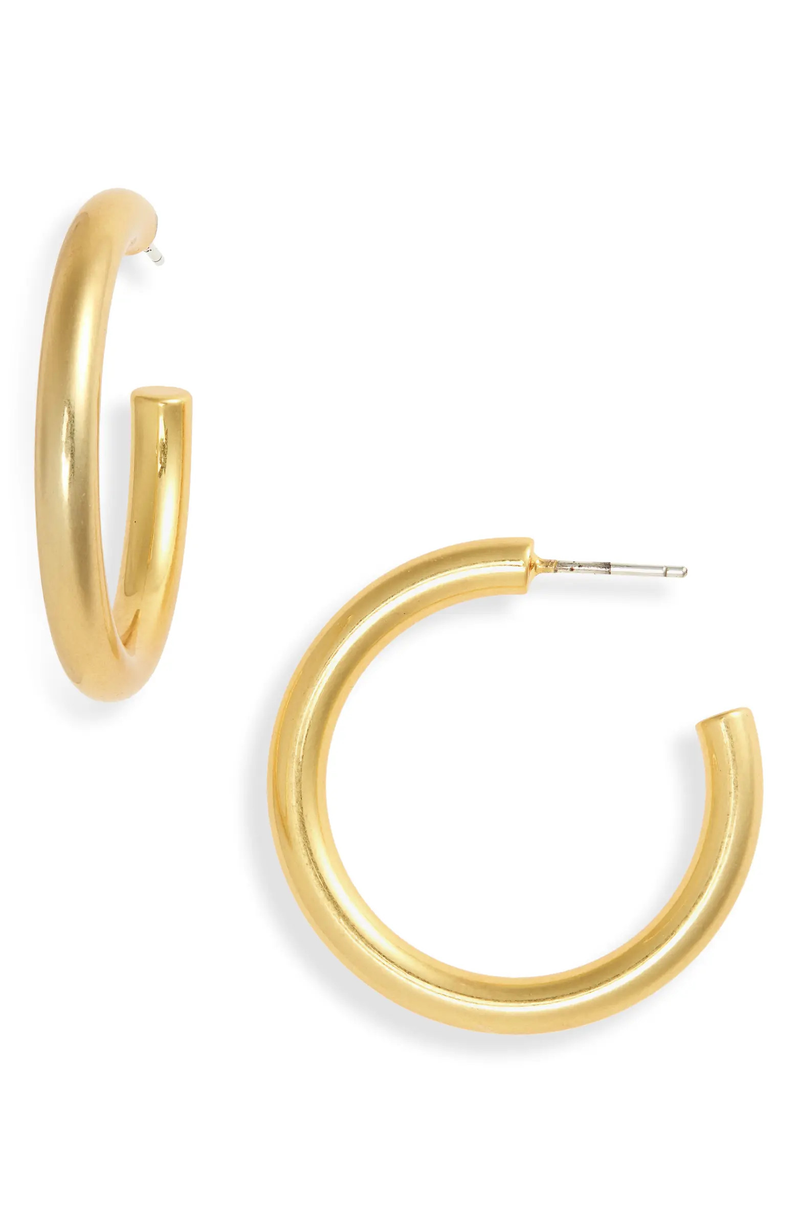 Madewell Chunky Medium Hoop Earrings | Nordstrom | Nordstrom