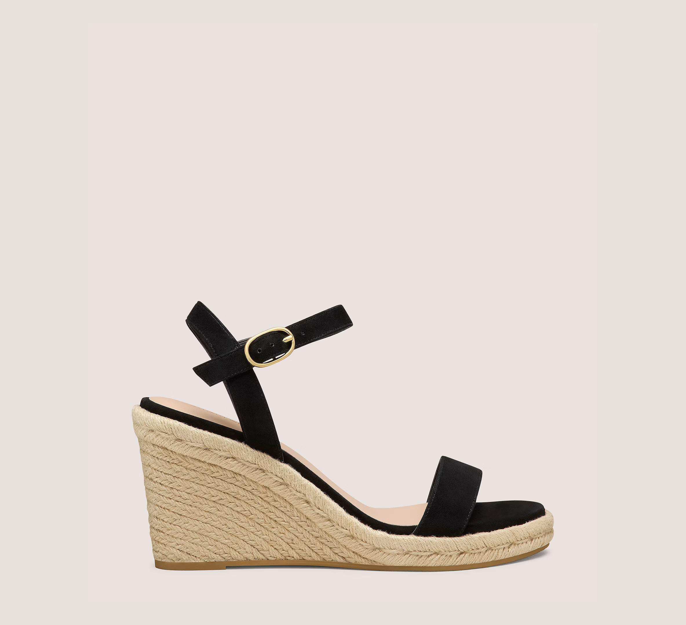 Stuart Weitzman Teddi Espadrille Wedge , Black Suede, Size: 5.5 Medium | Stuart Weitzman (US)