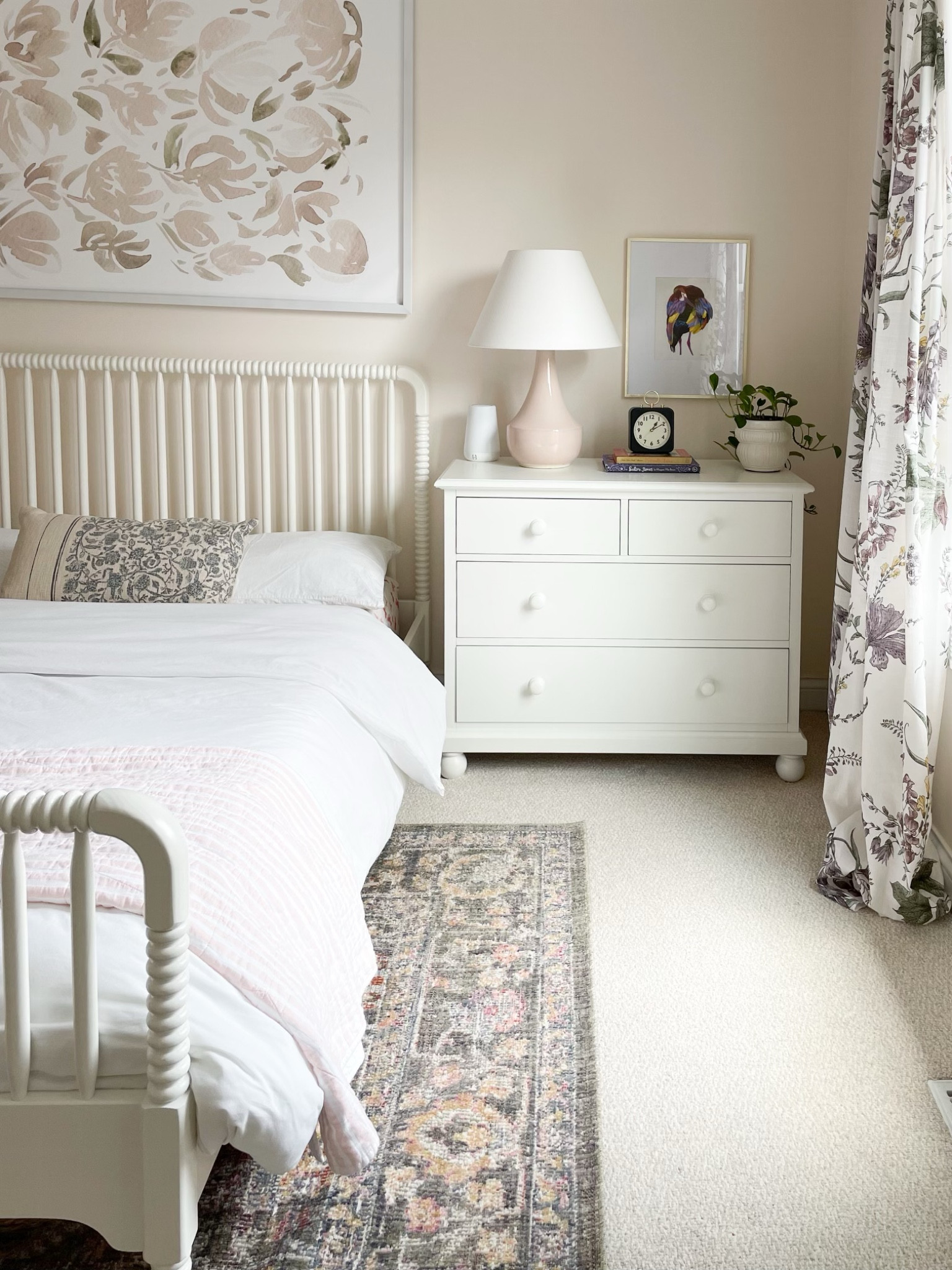 Cute girls bedroom decor. Affordable home decor. Spindle bed. Bedroom carpet. 

#LTKhome