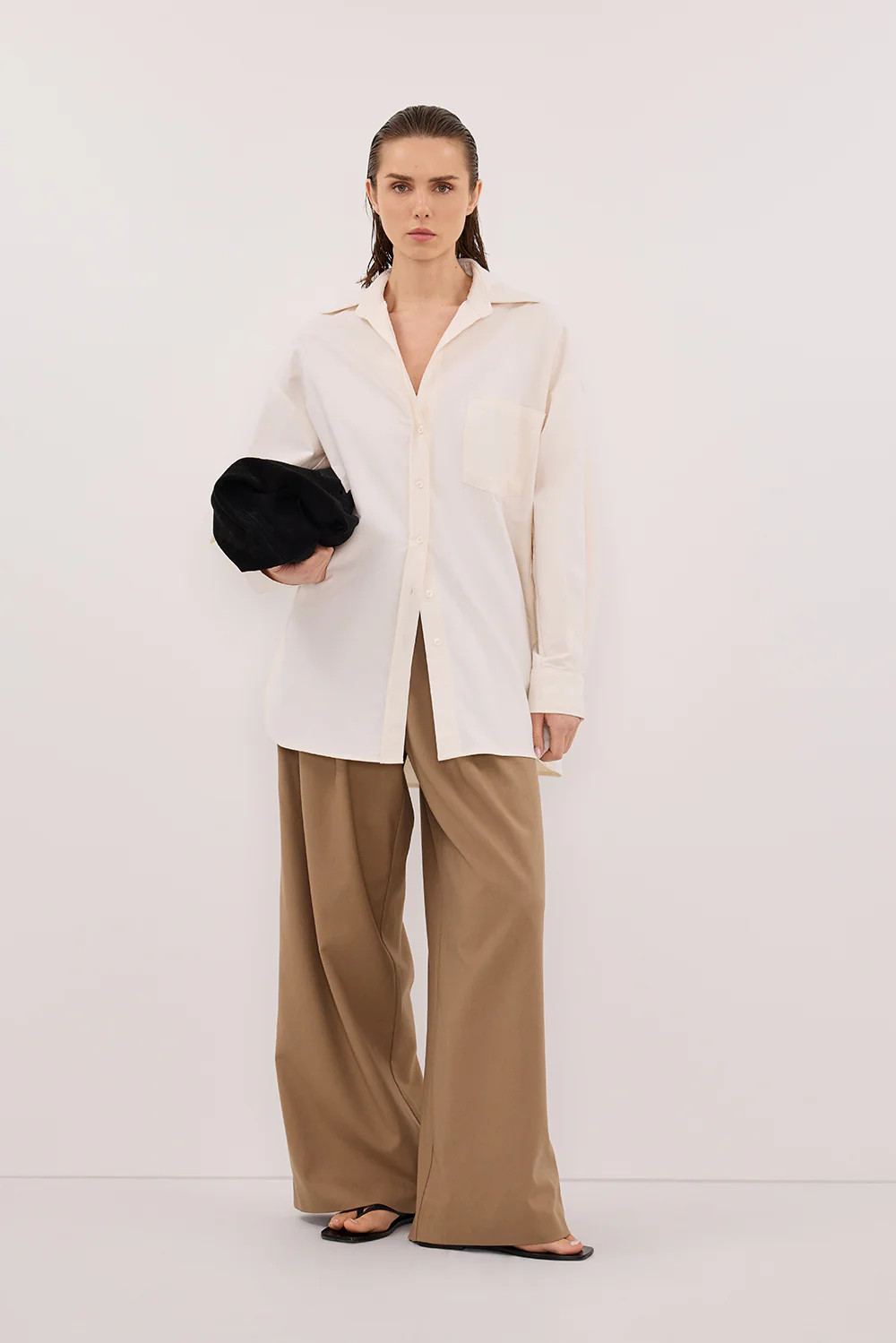 RHEA 2.0 CREAM OVERSIZED COTTON SHIRT - PRE ORDER | DISSH