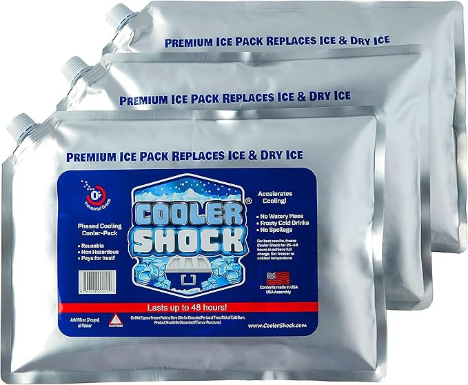 Cooler Shock Reusable Ice Pack - Long Lasting Cold Freezer Packs for Coolers & Lunch Bags - Compr... | Amazon (US)