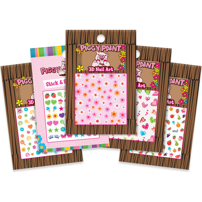 5 Nail Art Party Pack, Heart, Blossom, Flower, Princess, & Sweetie | Maisonette
