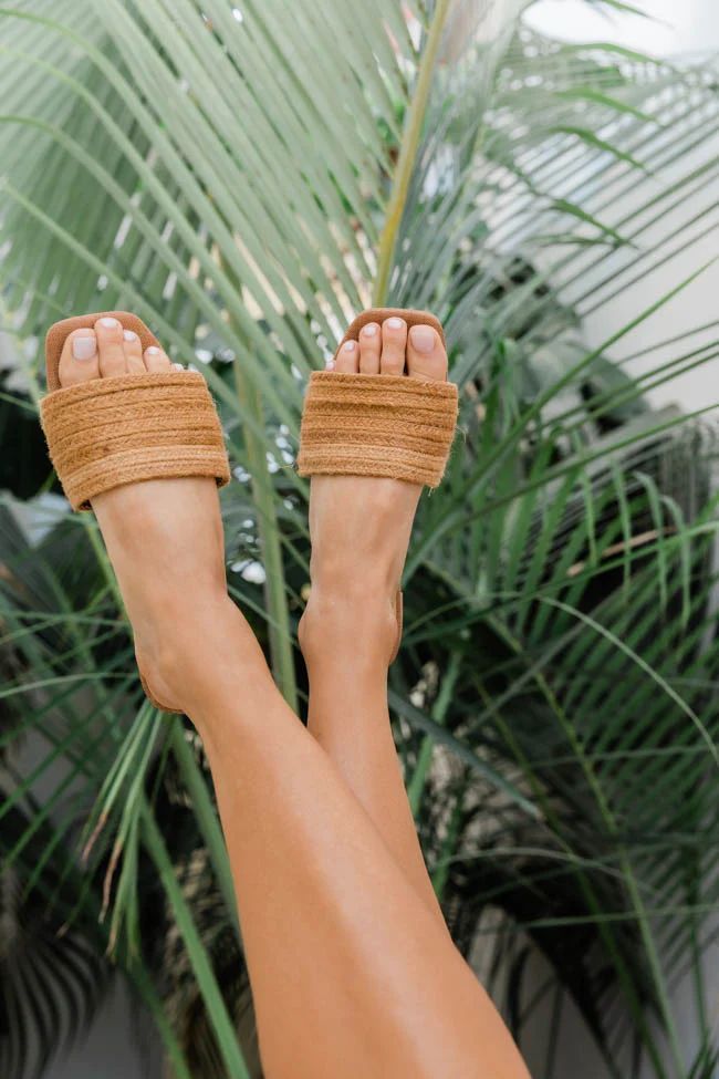 Jenna Raffia Tan Sandals | Pink Lily