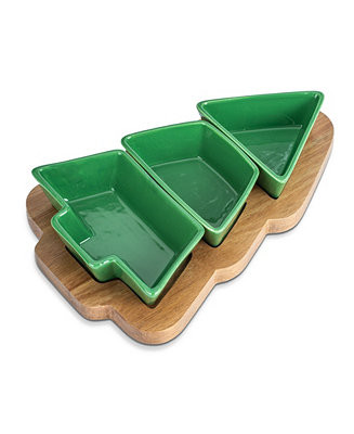 Condiment Bowl Set on Wooden Tree Board,set of 4 | Macy's