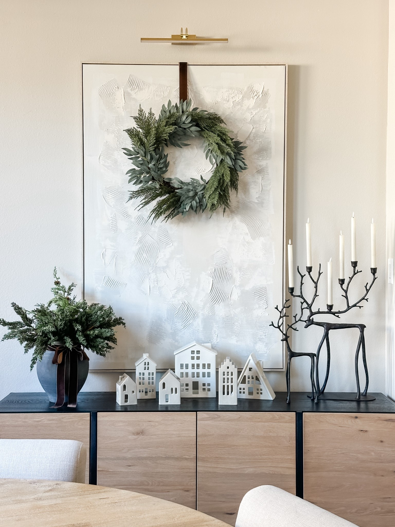 Holiday styling made easy 🎄 Shop my Christmas village decor, reindeer figurines, Norfolk pine stems, velvet ribbon, and classic holiday wreath — everything you need for an elegant and cozy Christmas home aesthetic. Linked on my LTK!

#LTKHoliday #LTKStyleTip #LTKHome