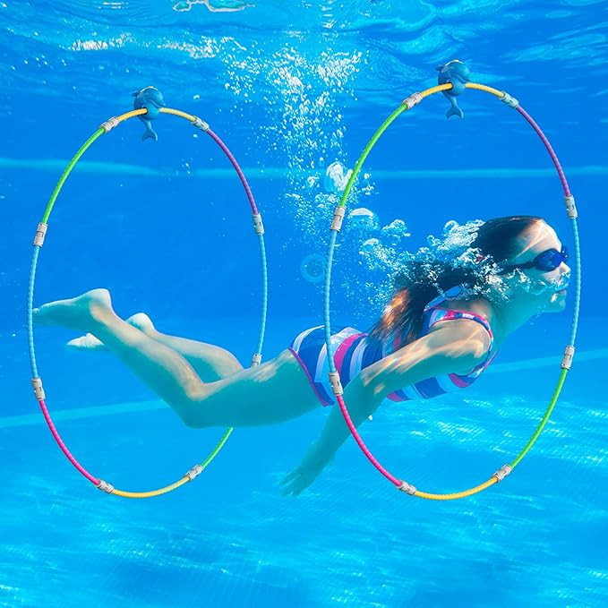 Fun Swimming Pool Toys for Kids - Diving Practice, Swim Thru Rings for Boys/Girls Ages 4-12 | Amazon (US)