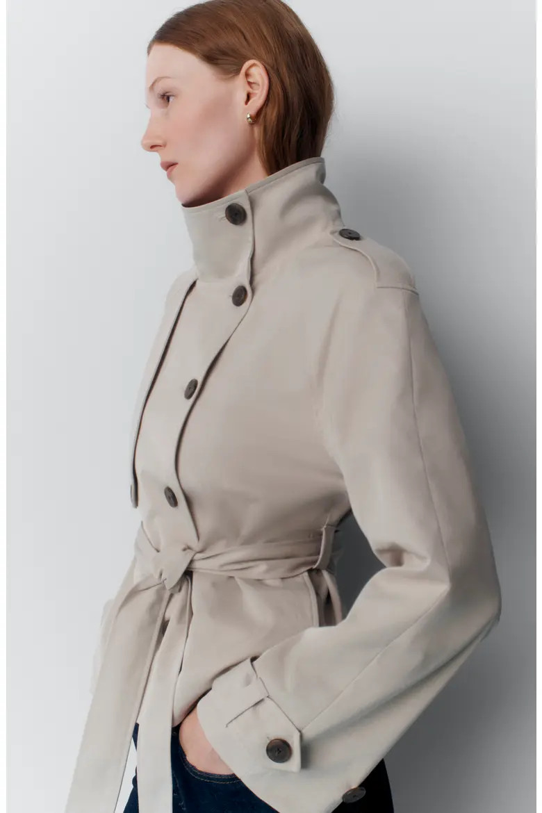 Double Breasted Crop Trench Coat (Women) | Nordstrom | Nordstrom
