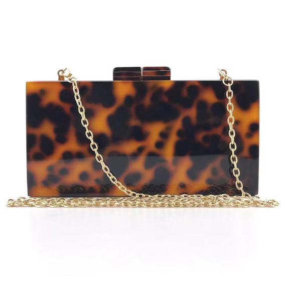 Tortoise Acrylic Clutch with Pink Lining Gifts for Women | Etsy | Etsy (US)