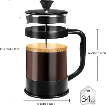 Utopia Kitchen 34 Ounce 1 Liter French Press Coffee Maker, Tea Maker, Travel Coffee Presses, Heat... | Amazon (US)