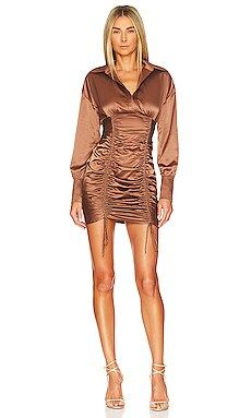 MORE TO COME Vesta Ruched Dress in Mocha from Revolve.com | Revolve Clothing (Global)