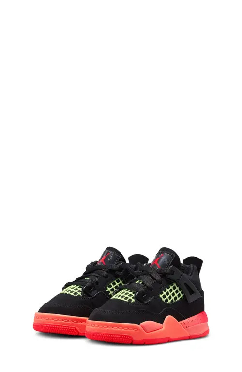 Kids' Air Jordan 4 Retro Basketball Sneaker in Black/red at Nordstrom | Nordstrom