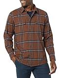 Goodthreads Men's Standard-Fit Long-Sleeve Stretch Flannel Shirt, Deep Brown Plaid, XX-Large | Amazon (US)