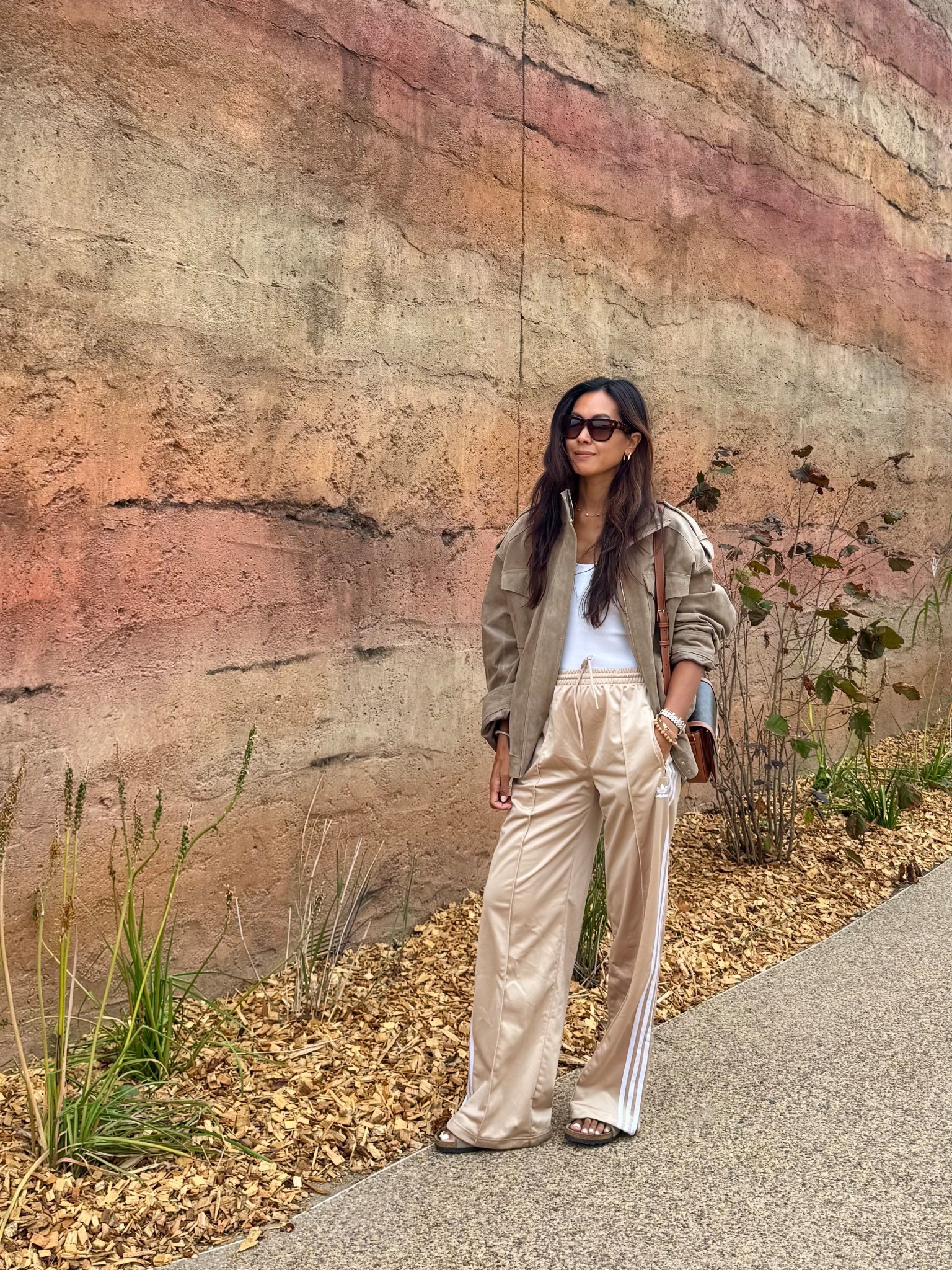 I’m wearing suede utility jacket in size small - it’s oversized so size down if you want a regular fit 

H&M knitted vest size small
Adidas firebirds pants size small


#LTKstyletip #LTKsummer #LTKuk