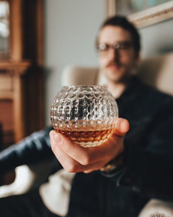 Golf Ball Whiskey Glass Rock Glass Bourbon Glass Groomsmen | Etsy | Etsy (US)