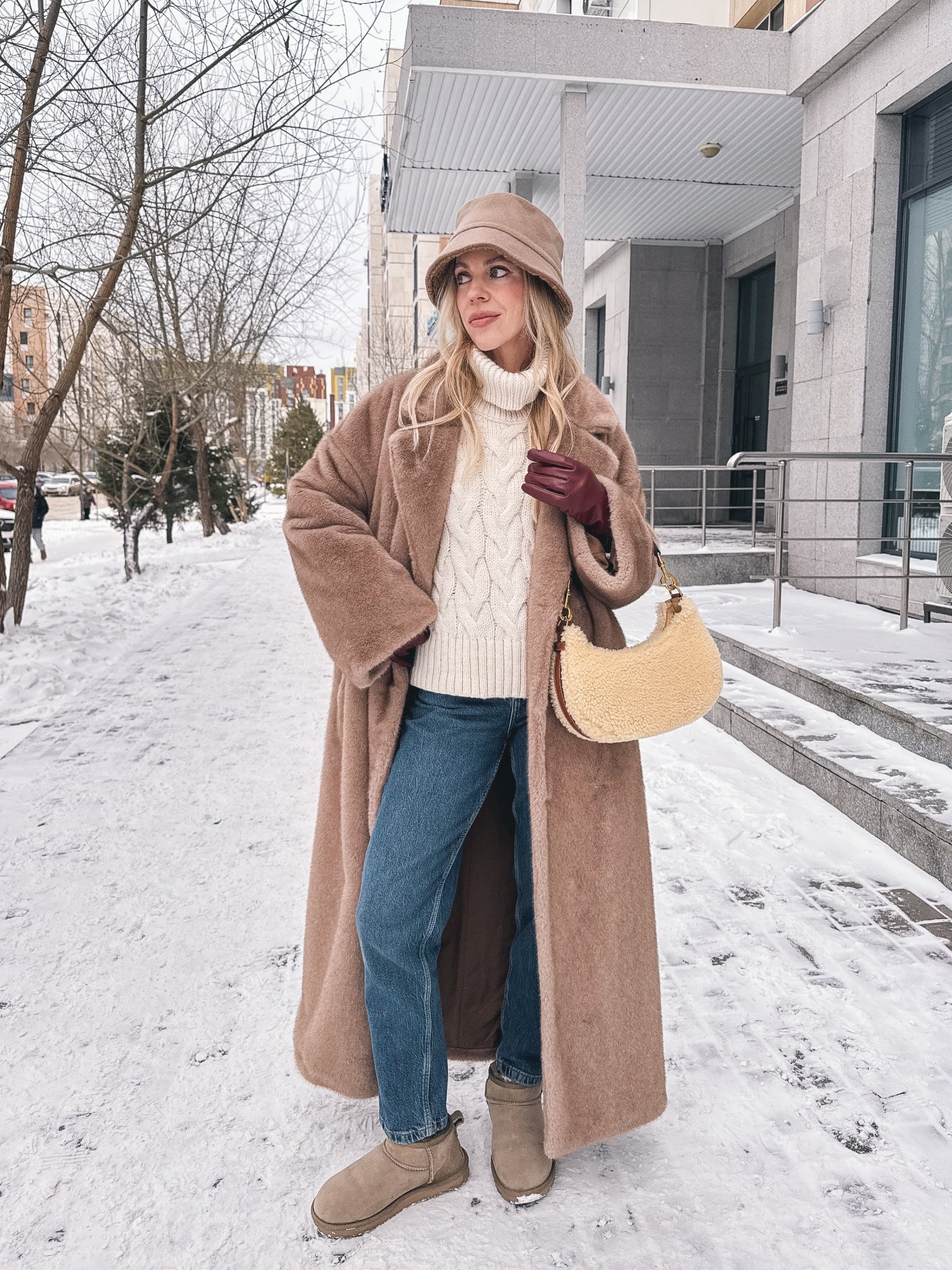 Beige fur coat, cable knit turtleneck, Zara mom jeans, Ugg ultra mini boots, cozy winter look

#LTKFindsUnder50 #LTKSeasonal #LTKOver40