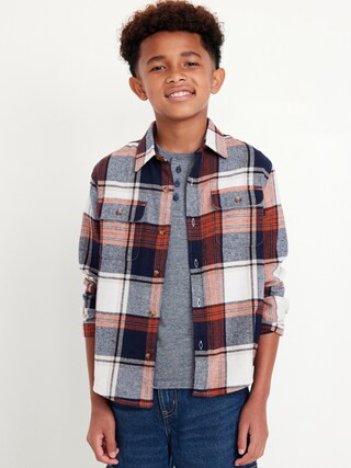 Soft-Brushed Flannel Pocket Shirt for Boys | Old Navy (CA)