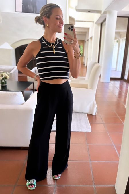 Simple & striped // still loving these spanx trousers! So comfortable & perfect for travel! I’ll probably wear them on the plane tomorrow! // sizing: trousers/small regular length, tank/small

#LTKtravel #LTKunder50 #LTKstyletip