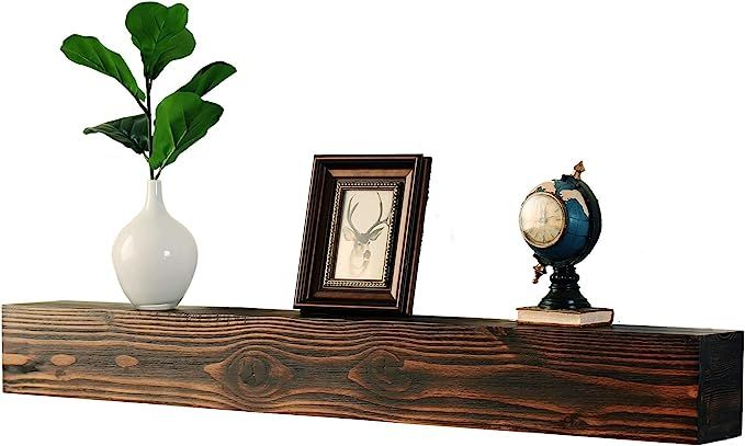 WELLAND Rustic Floating Shelf, Reclaimed Wood Wall Shelf, Fireplace Mantel Shelf Wall Mounted,Wal... | Amazon (US)