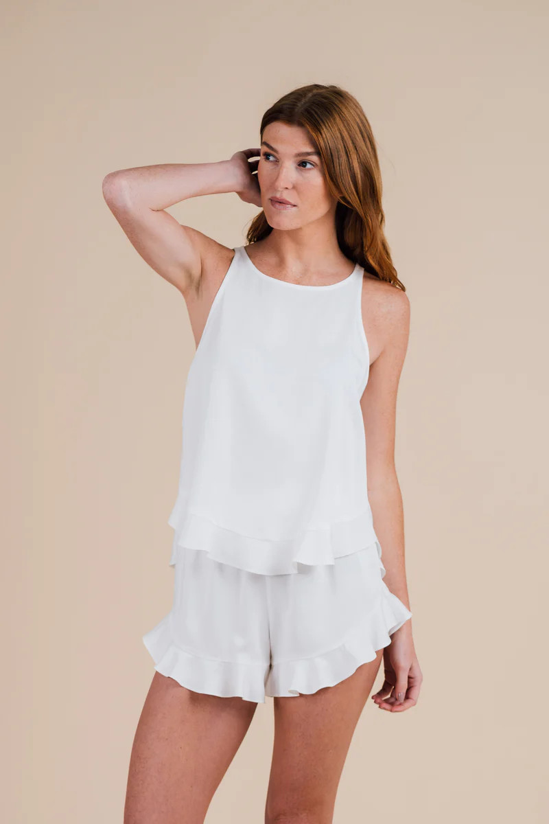 Ruffle Short Set - Cloud | Half Asleep