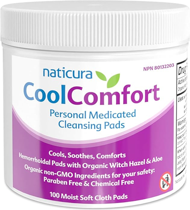 CoolComfort Personal Cleansing Pads with Organic Witch Hazel and Aloe Vera - All Natural and Fast... | Amazon (US)