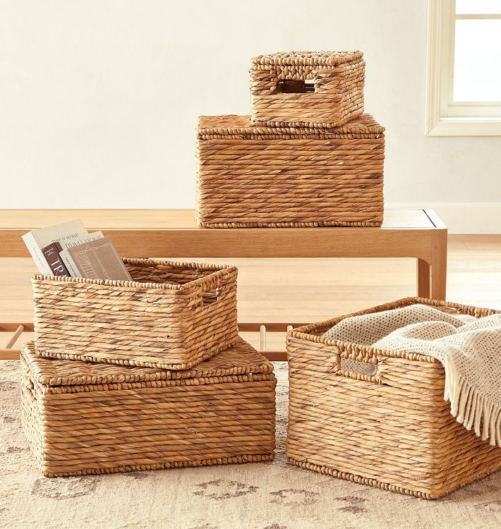 Stafford Lidded Woven Baskets | Rejuvenation