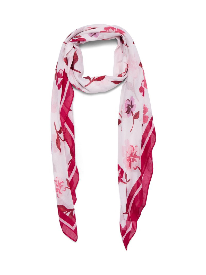 Time and Tru Women's Printed Square Scarf, Floral Winter White | Walmart (US)