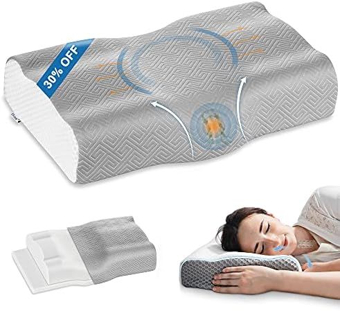 Elviros Adjustable Cervical Memory Foam Pillow, Orthopedic Contour Support Pillows Sleeping for Neck | Amazon (US)