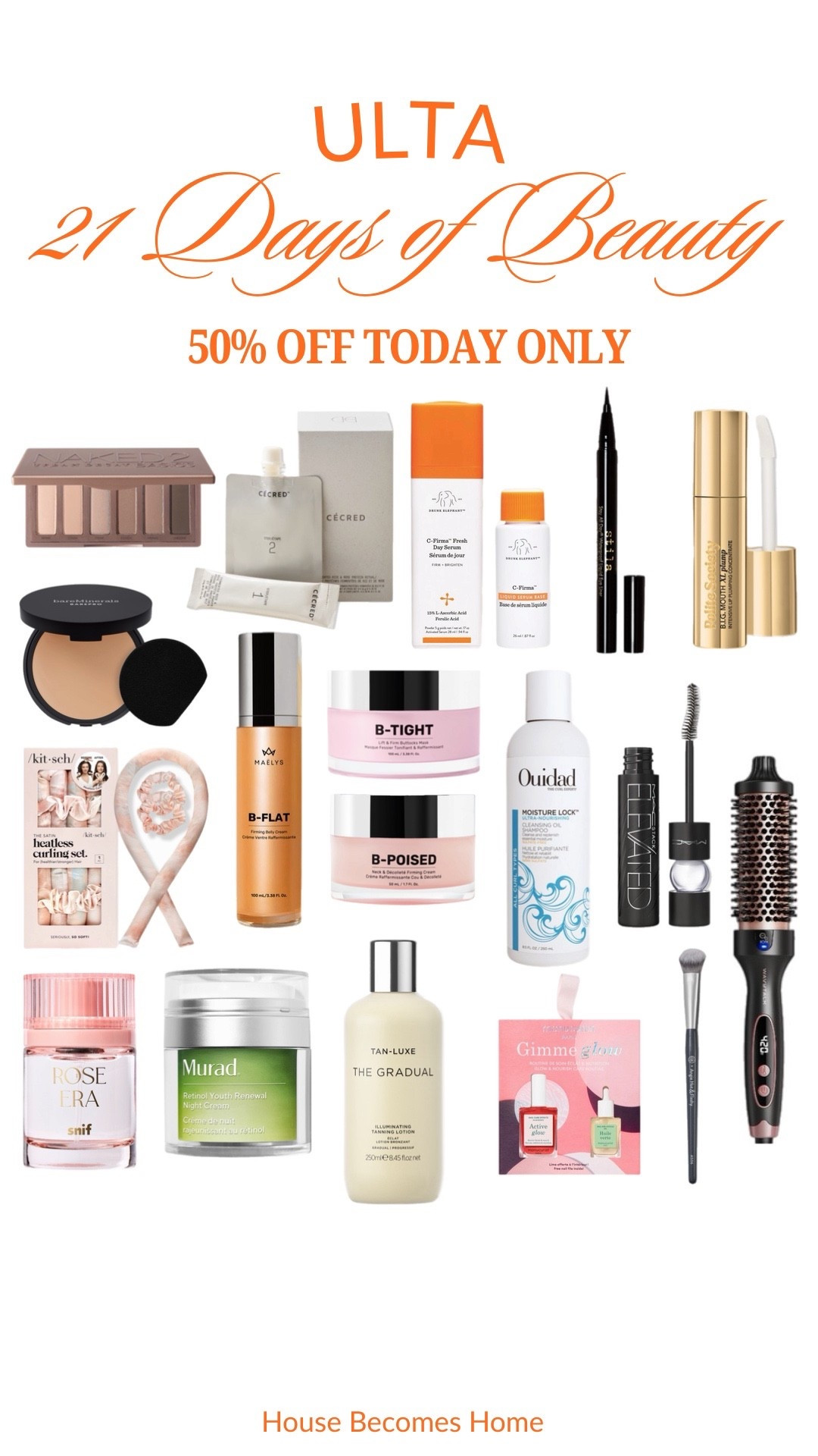 Ulta 50-% off today only!!




#LTKselfcare #LTKBeauty #LTKSaleAlert