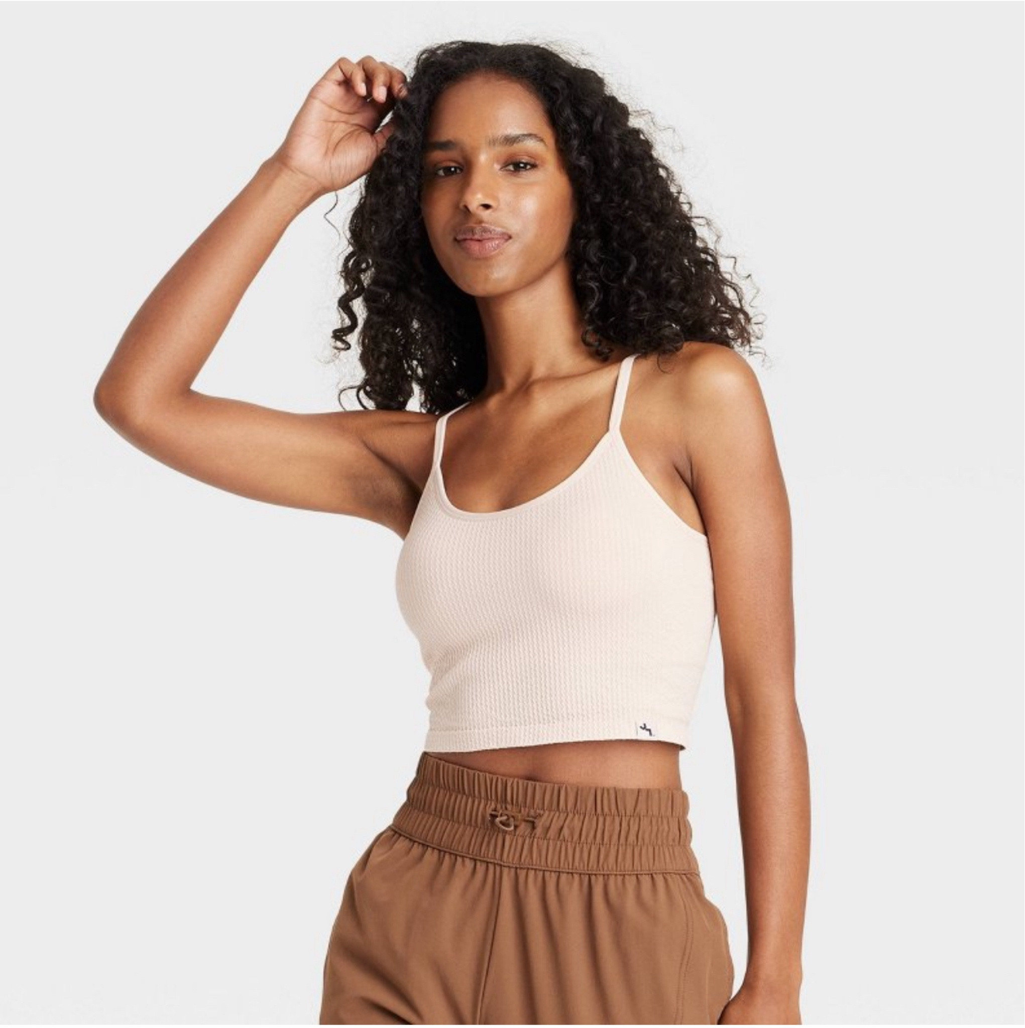 Joy Lab Seamless textured cropped tank 