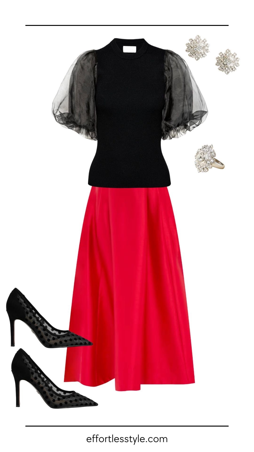I love this gorgeous red skirt for the holidays. I have it paired with black here, but it can look different depending on what you pair it with to make it work for multiple events in the same season. I love this gorgeous blouse to really elevate your look!

#LTKSeasonal #LTKGiftGuide #LTKHoliday
