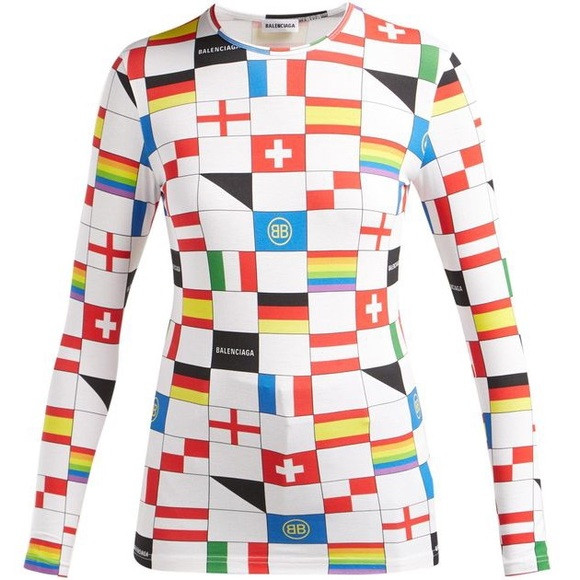 Balenciaga Lgbtq Flag Print Stretch Jersey Top - Womens Medium | Poshmark