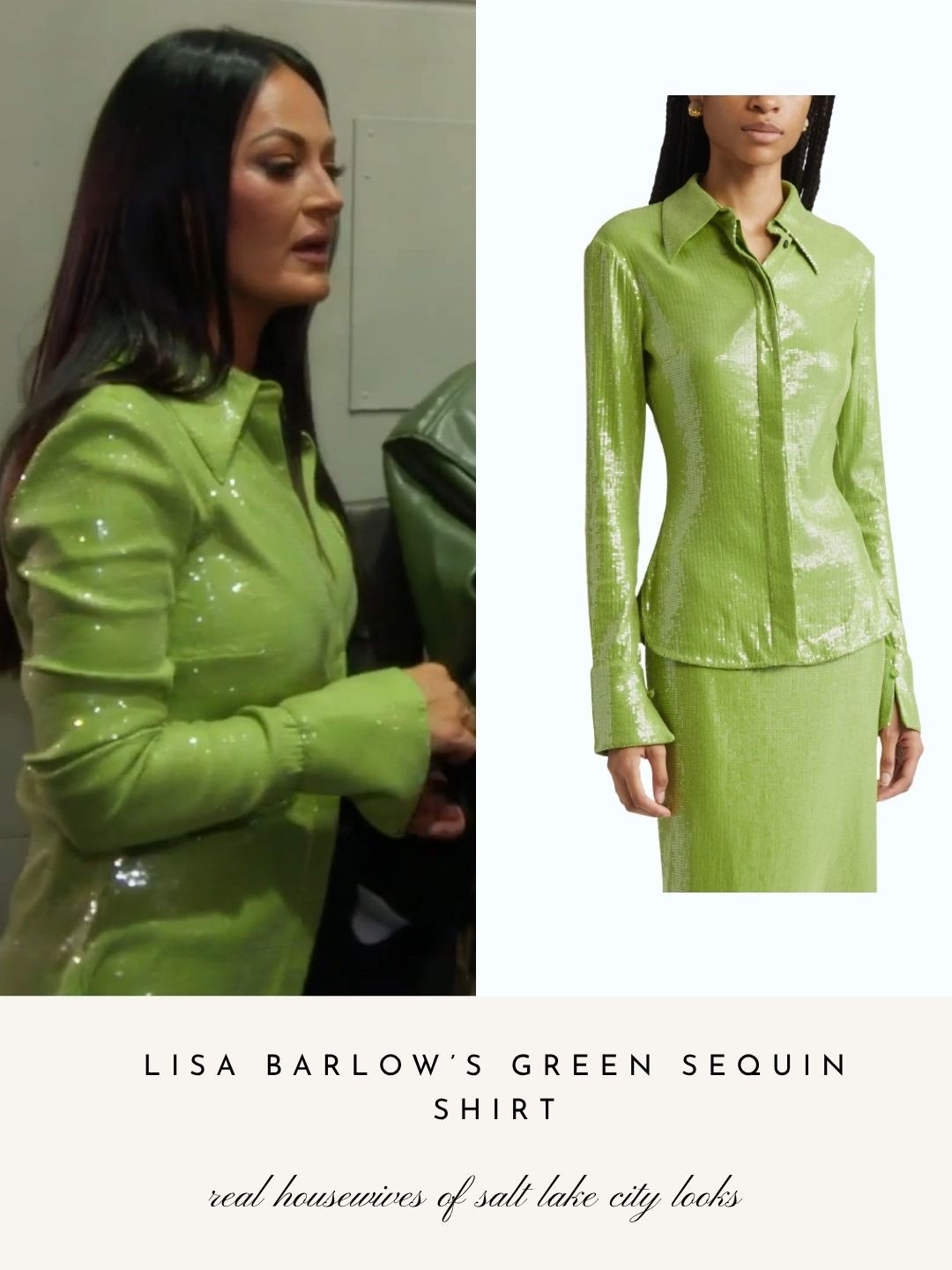 Lisa Barlow’s Green Sequin Shirt