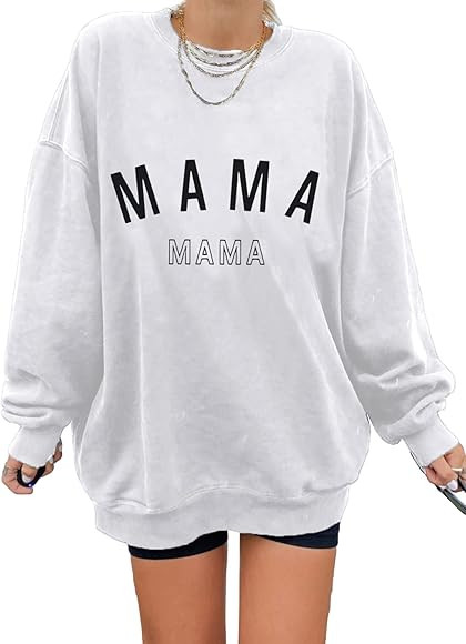 Dokotoo Womens Vintage Basic Oversized Crewneck Long Tunic Sweatshirts Pullover Tops | Amazon (US)