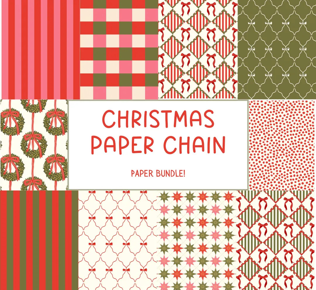 Christmas Paper Chain DIY Garland Kit – 6 Ft Holiday Decoration Craft Set - Etsy | Etsy (US)