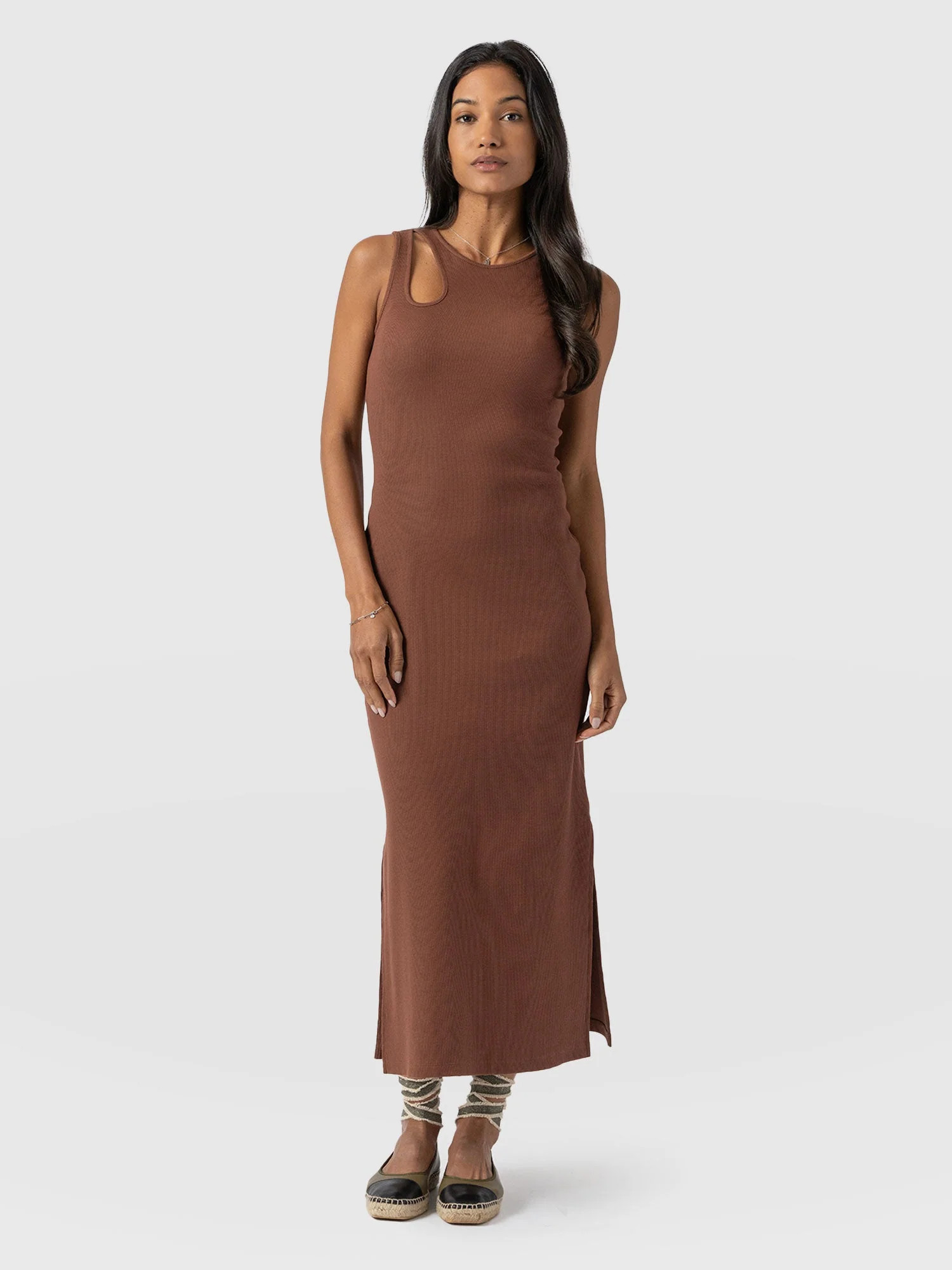 Axel Cut Out Dress - Russet Brown | Saint + Sofia