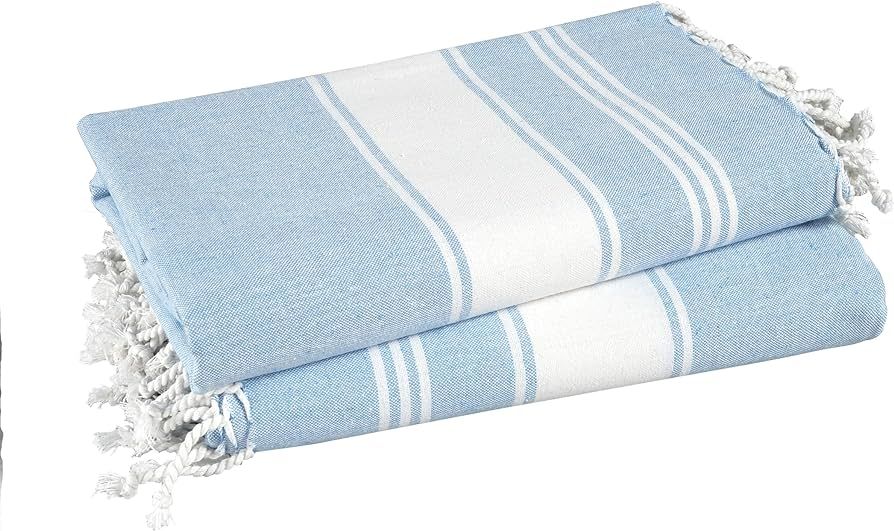 LANE LINEN Beach Towels for Women, 2 Pack Large Beach Towels Oversized, Pre-Washed, No-Shrink San... | Amazon (US)