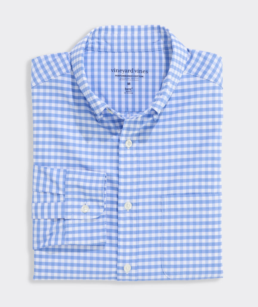 Performance Cotton Skysail Gingham Shirt | vineyard vines