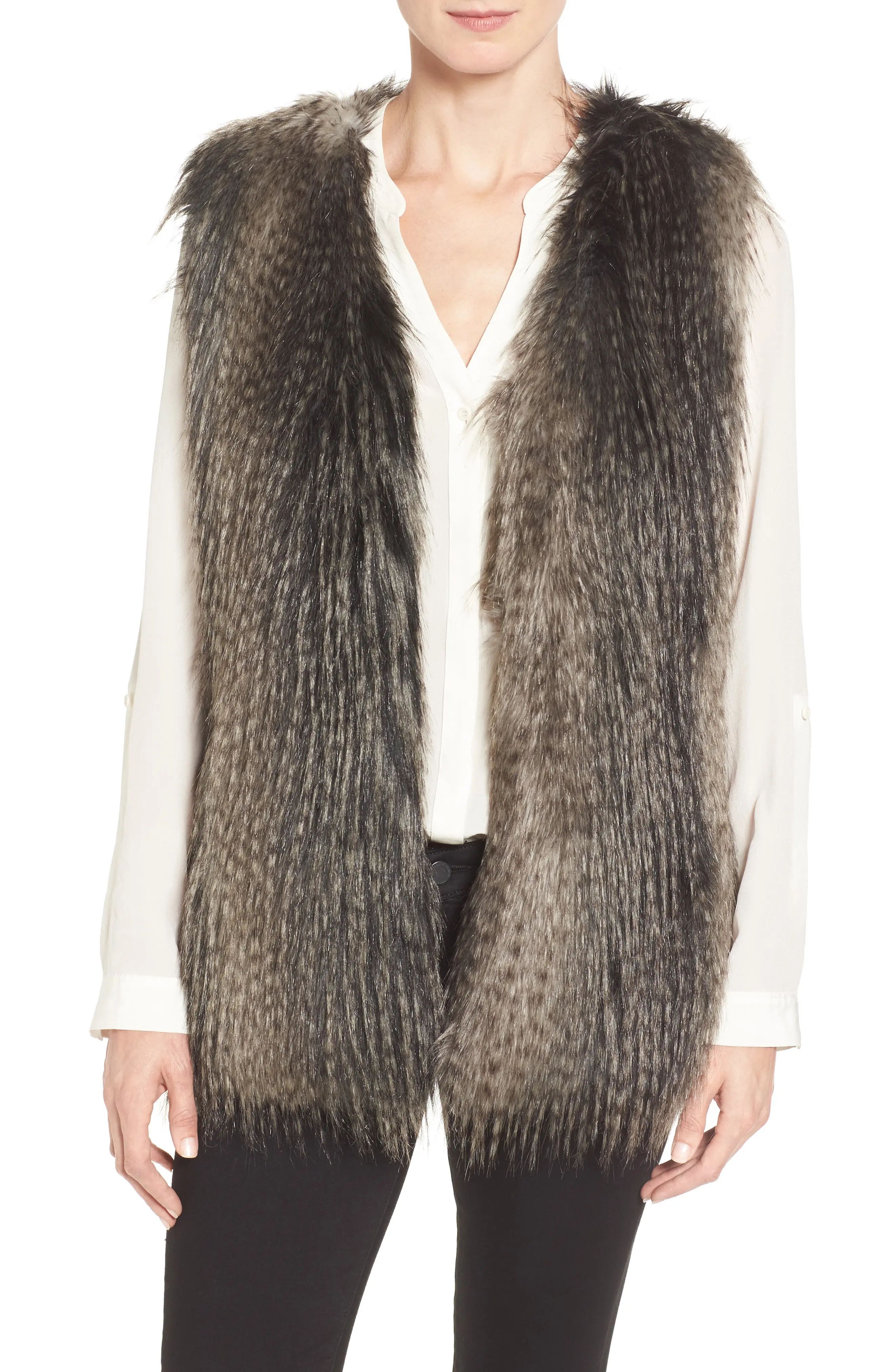 Collarless Faux Fur Vest | Nordstrom