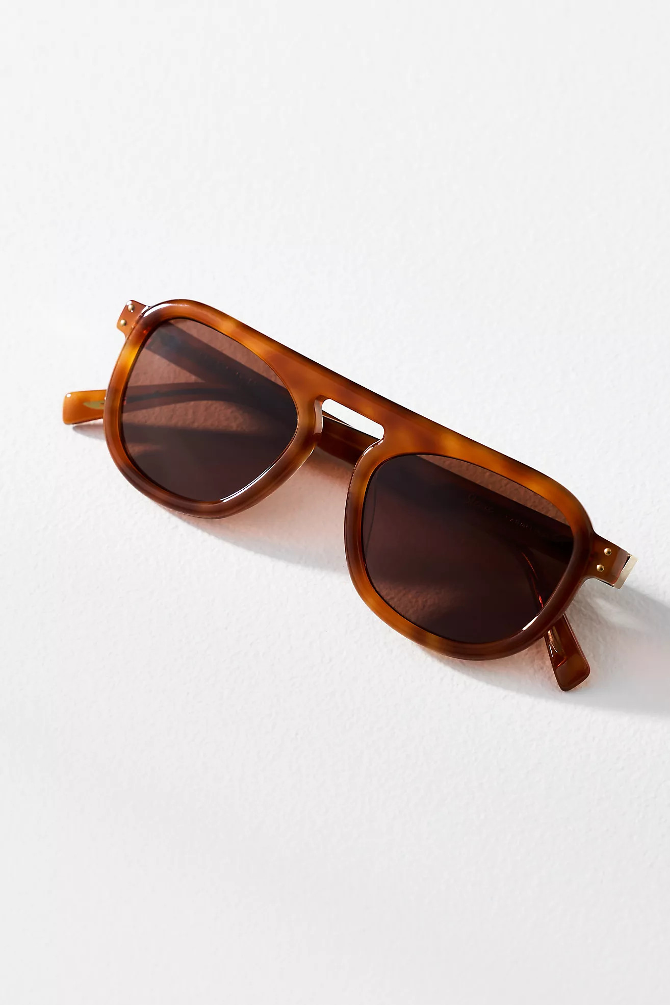 Sardine Stevie Tortoise Aviator Sunglasses | Anthropologie (US)