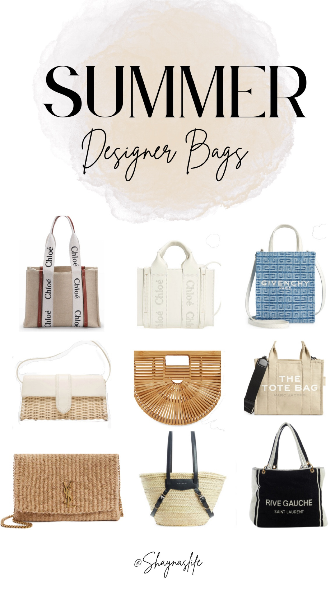 Summer Designer Handbags I’m Eyeing 

YSL, chloè , givenchy, Marc Jacobs , straw bags , Nordstrom , sale 


#LTKSeasonal #LTKsalealert #LTKFind