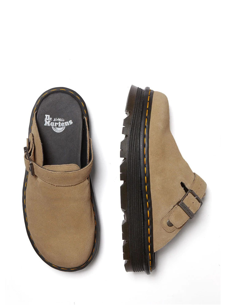 Dr. Martens Light Brown ZebZag Suede Mule Shoes | Next EU