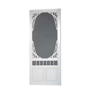 Screen Tight Georgian 32-in x 80-in White Vinyl Hinged Screen Door | Lowe's