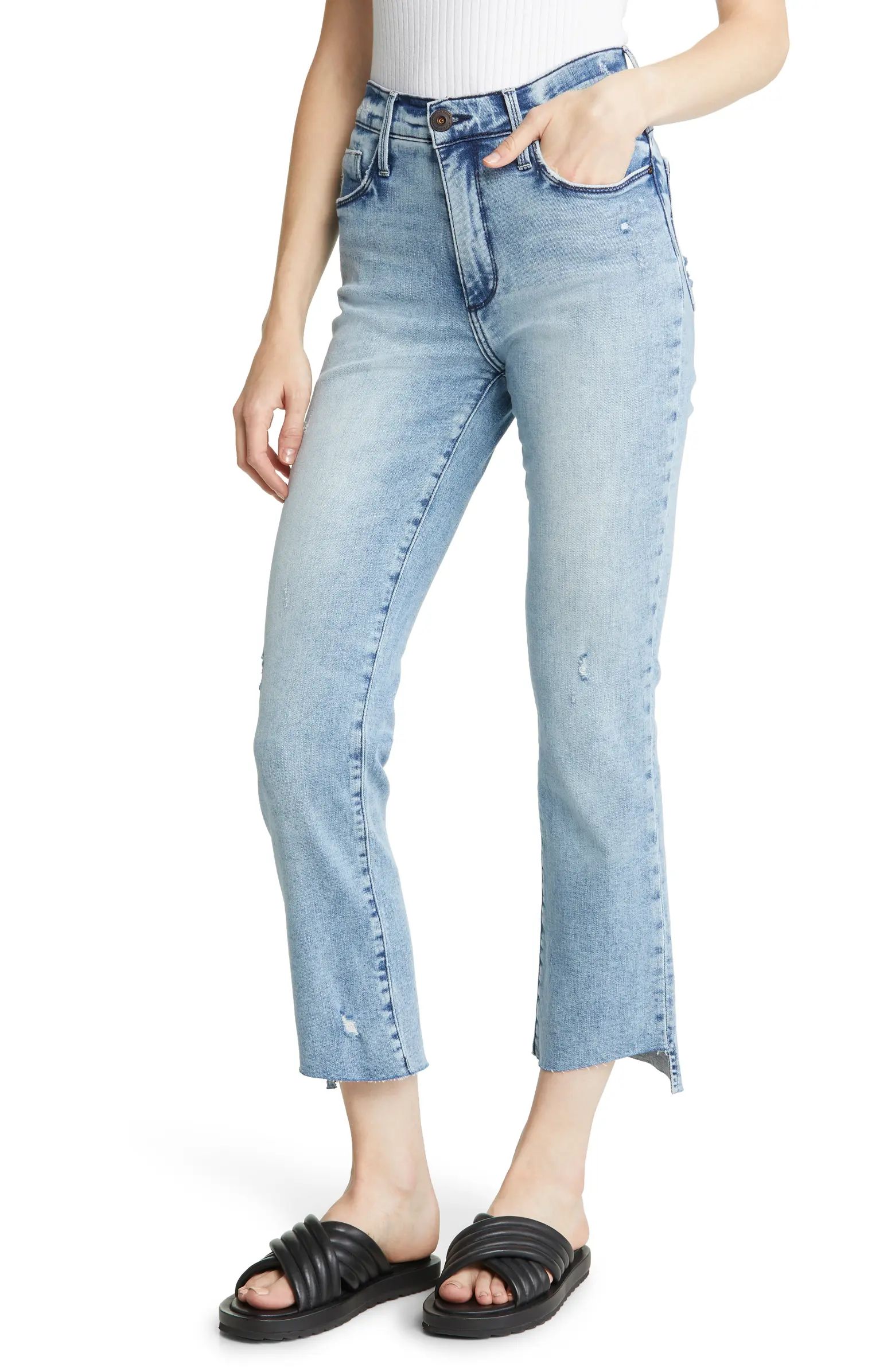 Daniel High Waist Raw Hem Kick Flare Jeans | Nordstrom Rack