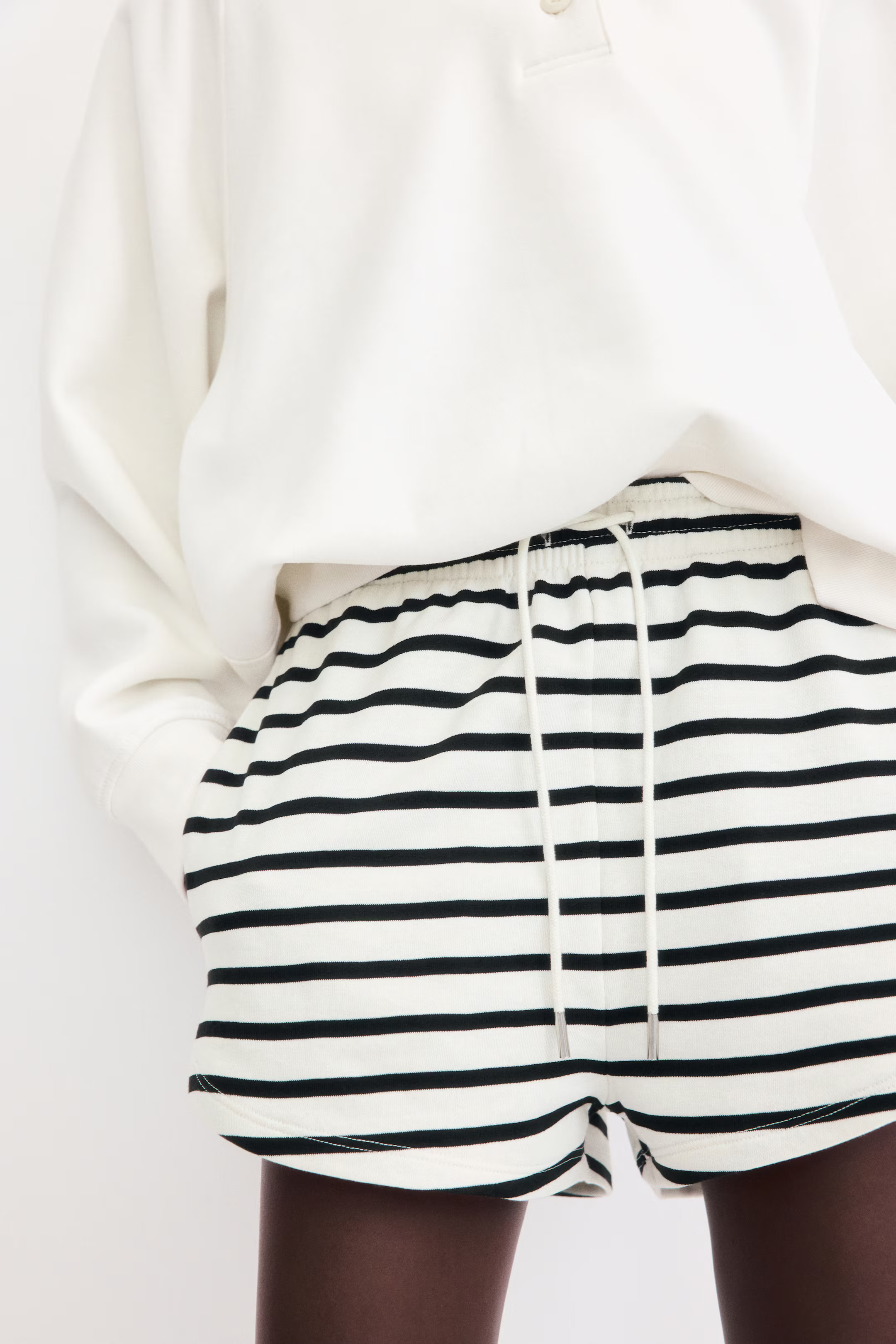 Sweatshorts - Cream/striped - Ladies | H&M US | H&M (US + CA)