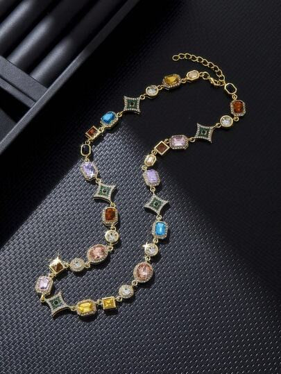 Bejeweled Rainbow necklace | SHEIN