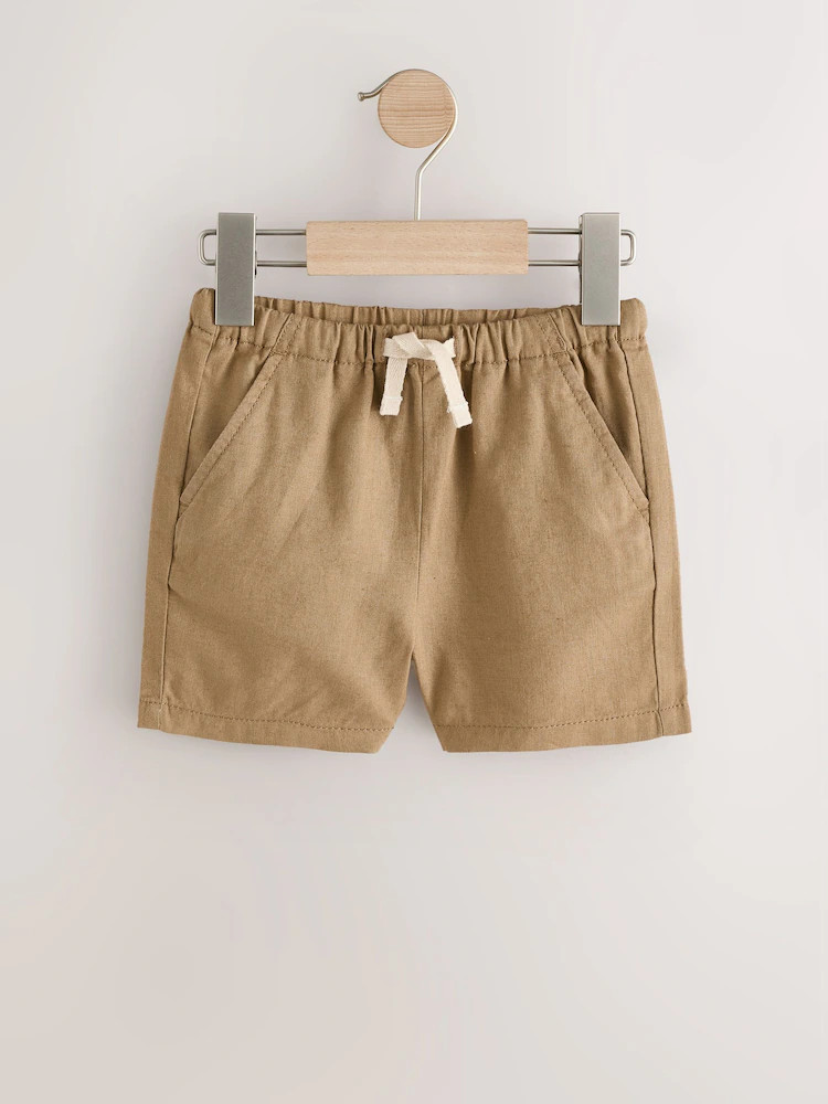 Tan Brown Linen Blend Pull On Shorts (3mths-7yrs) | Next US