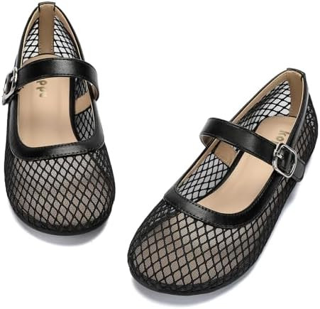 koppu Girls Mesh Mary Jane Ballet Flats Comfortable Dress School Shoes Toddler Little Kid Big Kid | Amazon (US)