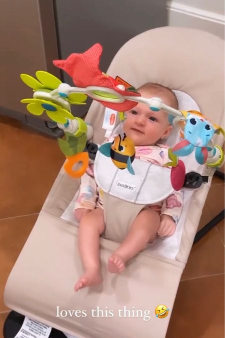 Cecile is obsessed with this toy bar! Connects perfectly to the baby bjorn bouncer! 