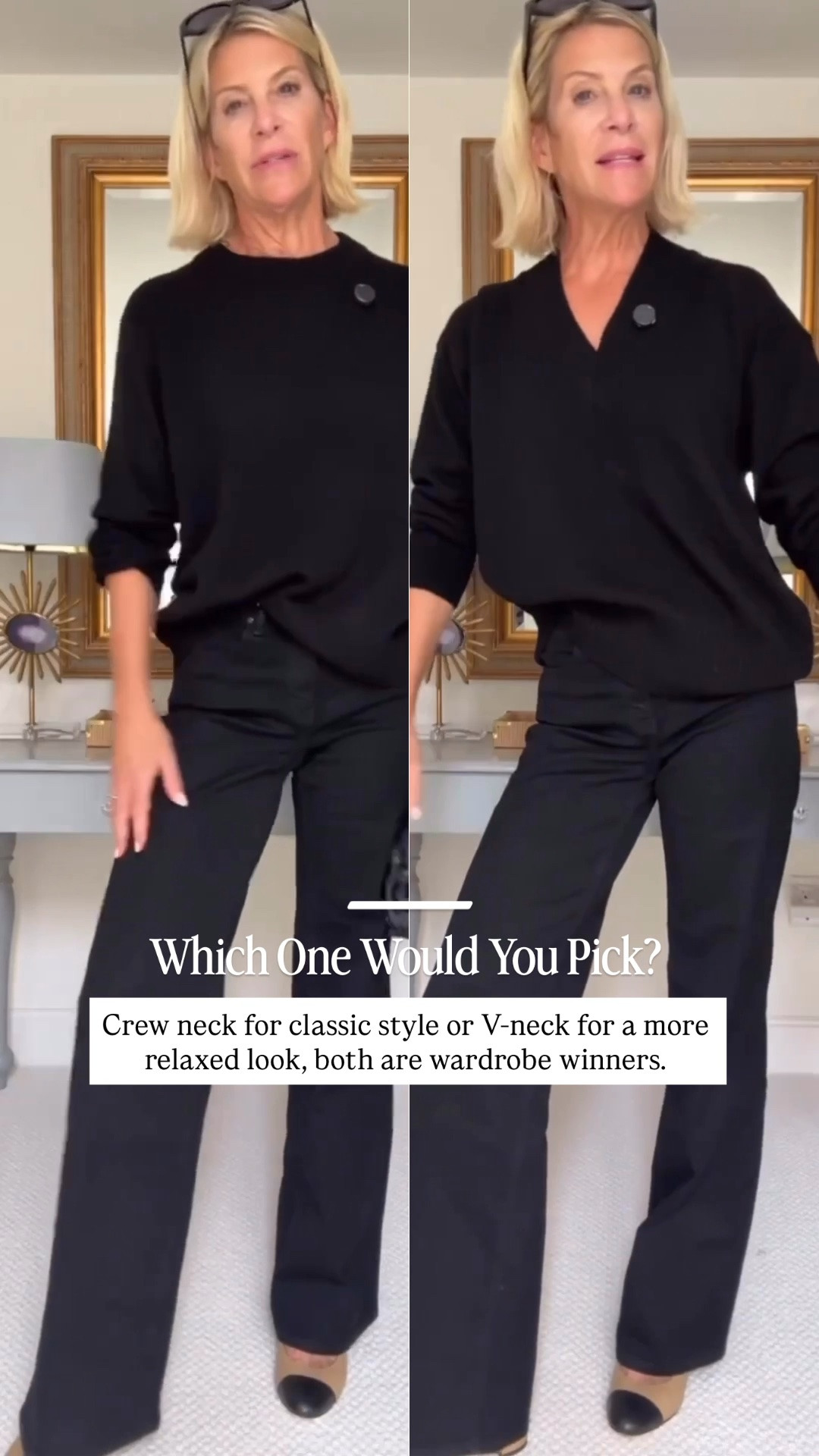 Whether you’re a crew neck or V-neck girl, this cashmere sweater is a winner. Soft, luxurious, and beautifully oversized, it’s the kind of sweater you’ll reach for on repeat with jeans, trousers, or layered under a jacket all season long.

👩‍💻 LTK PRO TIPS
❤️ Heart = Support my posts ;-)
🔖 Save = Get sale & restock alerts for the things you love!
📋 Lists = Keep favorites organized (List ideas: Christmas, Birthdays, and Vacations!)
📲 Share = Send lists and products to a friend (or your daughters like me).
💬 Comment = Ask me anything, and I’ll answer. ;-)

#LTKootd #LTKSeasonal #LTKOver40