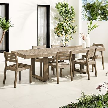 Portside Outdoor Expandable Dining Table & Solid Wood Chairs Set | West Elm (US)